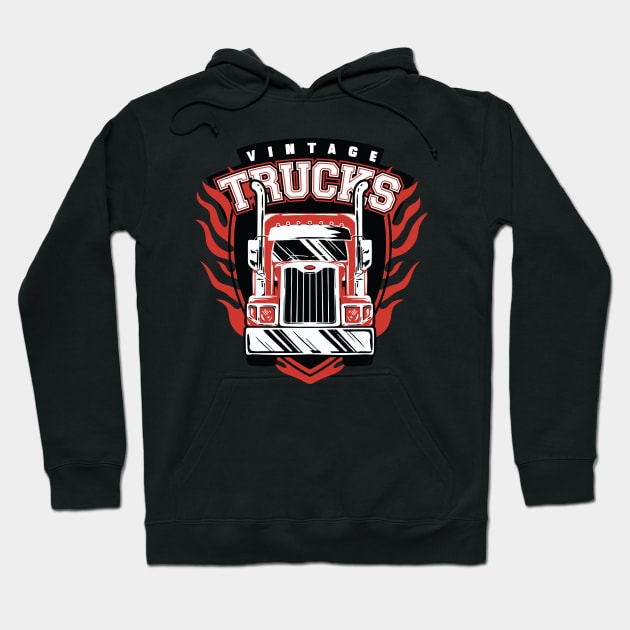 Vintage trucks art, best truck lovers gift Hoodie by AbirAbd